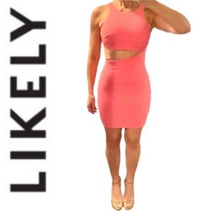 LIKELY Super Sexy Hot Pink Cutout Dress